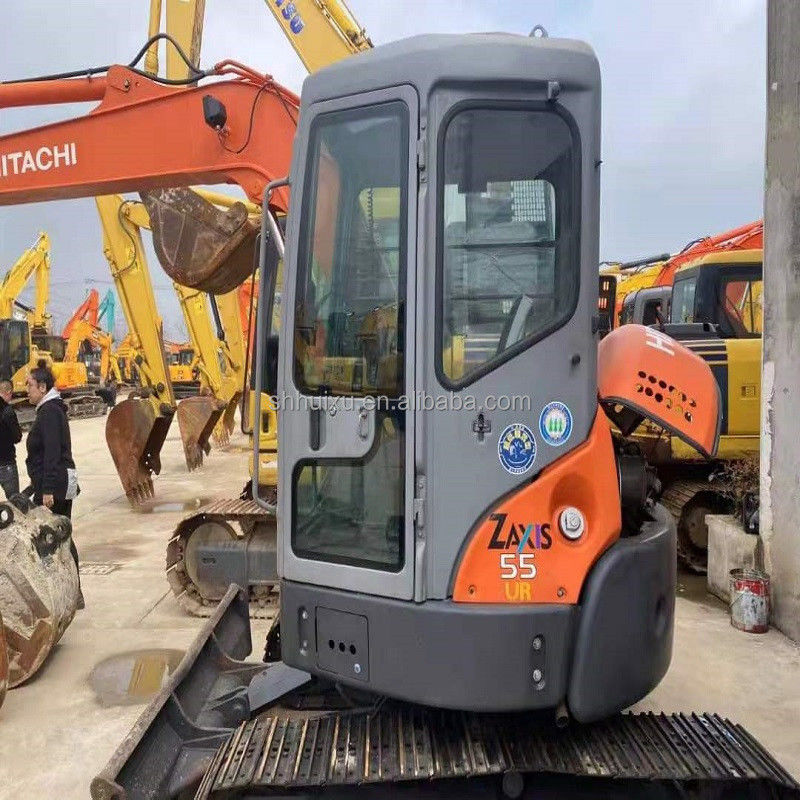 Hitachi en stock Prix bon marché mini-pelée japonaise HITACHI 55/Excavateur hydraulique de deuxième main Excavateur en bon état HITACHI 55