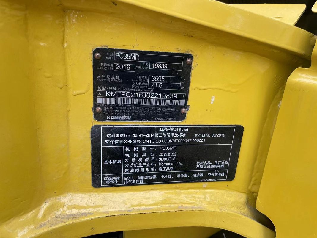 Mini-excavateur d'occasion Komatsu PC35 sans cabine petit creuseur d'occasion machines mini-excavateur d'occasion creuseur d'occasion à vendre